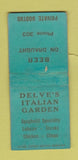 Matchbook Cover - Delve's Italian Garden low phone # WEAR BOBTAIL