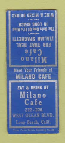 Matchbook Cover - Milano Cafe Long Beach CA BOBTAIL