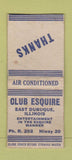 Matchbook Cover - Club Esquire East Dubuque IL WORN BOBTAIL