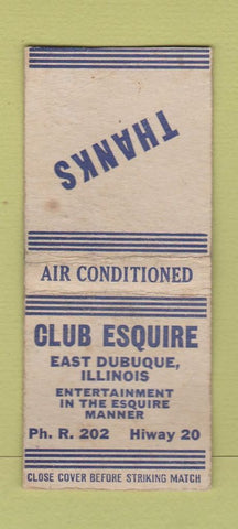 Matchbook Cover - Club Esquire East Dubuque IL WORN BOBTAIL