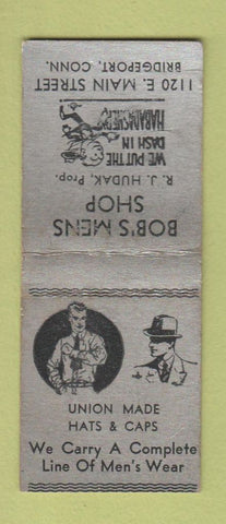 Matchbook Cover - Bob's Men's Clothes Bridgeport CT WEAR BOBTAIL