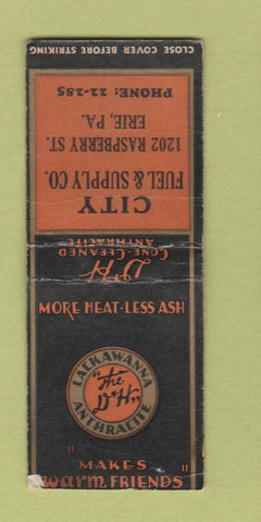 Matchbook Cover - D&H Anthracite Coal Erie PA WEAR BOBTAIL