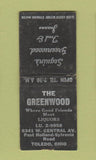 Matchbook Cover - Greenwood Restaurant Toledo OH WORN BOBTAIL