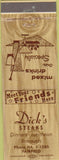 Matchbook Cover - Dick's Steaks Fairfield CA