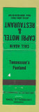 Matchbook Cover - Capri Motel Restaurant Crossville TN WORN