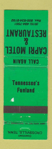 Matchbook Cover - Capri Motel Restaurant Crossville TN WORN