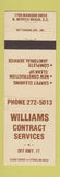 Matchbook Cover - Williams Contract Services North Myrtle Beach SC