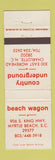 Matchbook Cover - Beach Wagon Myrtle Beach SC Country Underground Charlotte NC