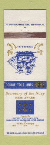 Matchbook Cover - Chief Petty Officers' Mess Naval Education Training Newport RI