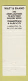 Matchbook Cover - Satt and Shand Lancaster PA stores