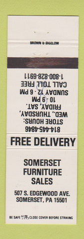 Matchbook Cover - Somerset Furniture Sales Somerset PA