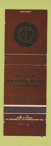 Matchbook Cover - Oxford Development Company Pittsburgh PA