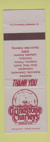 Matchbook Cover - Grindstone Charley's Noblesville Greenwood IN Lafayette Kokomo