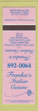 Matchbook Cover - Frankie's Italian Restaurant Westlake OH