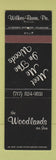 Matchbook Cover - Woodlands at the Inn Wilkes Barre PA
