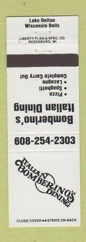 Matchbook Cover - Bomberino's Italian Restaurant Lake Delton WI