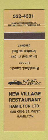 Matchbook Cover - New Village Restaurant Hamilton ON