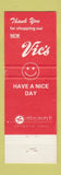 Matchbook Cover - Vic's Store WEAR