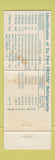 Matchbook Cover - Freon DuPont Refrigerants WEAR
