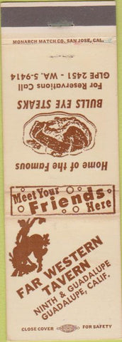 Matchbook Cover - Far West Tavern Guadalupe CA