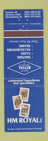 Matchbook Cover - HM Royal Sulfur Clay Accelerators Fillers Trenton NY Downey CA