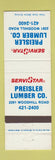 Matchbook Cover - Preisler Lumber
