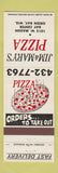 Matchbook Cover - Jim & Mary's Pizza Green Bay WI