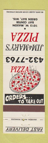 Matchbook Cover - Jim & Mary's Pizza Green Bay WI
