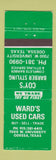 Matchbook Cover - Ward's Used Cars Coy's Barber Shop Odessa TX