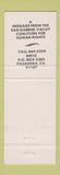 Matchbook Cover - Briggs Anita Davis Massage Parlor Coalition Pasadena CA