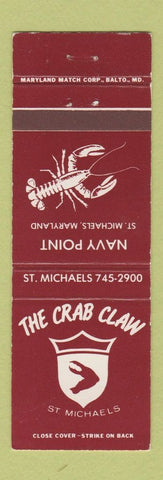 Matchbook Cover - The Crab Claw St Michaels MD WEAR