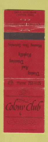 Matchbook Cover - Colony Club Dayton OH WEAR
