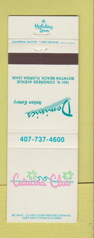 Matchbook Cover - Catalina Club Boynton Beach FL Dominics Italian