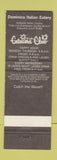 Matchbook Cover - Catalina Club Boynton Beach FL Dominics Italian