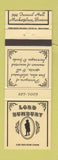 Matchbook Cover - Lord Bunbury Boston MA WEAR