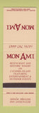 Matchbook Cover - Mon Ami Restaurant Catawba Island OH