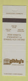 Matchbook Cover - Gibby's Steak Seafood Fort Lauderdale FL