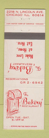 Matchbook Cover - The Bakery Restaurant Chicago IL