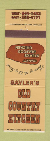Matchbook Cover - Old Country Kitchen Sayler's  72 oz Steak