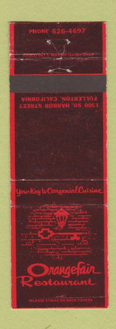 Matchbook Cover - Orangefair Restaurant Fullerton CA WEAR