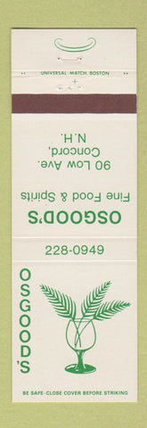 Matchbook Cover - Osgood's Restaurant Concord NH