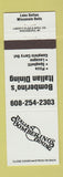 Matchbook Cover - Bomberino's Italian Restaurant Lake Delton WI Pizza