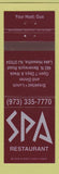 Matchbook Cover - Spa Restaurant Lake Hiawatha NJ