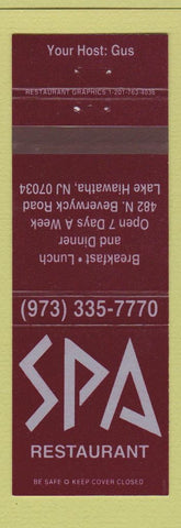 Matchbook Cover - Spa Restaurant Lake Hiawatha NJ