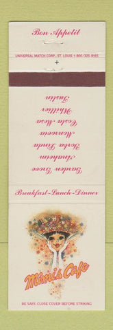 Matchbook Cover - Mimis Cafe  Whittier Tustin Monrovia Anaheim Yorba Linda CA