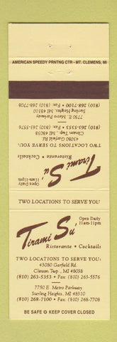 Matchbook Cover - Tirami Su Ristorante Clinton Township Sterling Heights MI