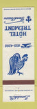 Matchbook Cover - Hotel Tremont Lansdale PA French Restaurant