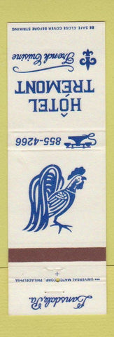 Matchbook Cover - Hotel Tremont Lansdale PA French Restaurant