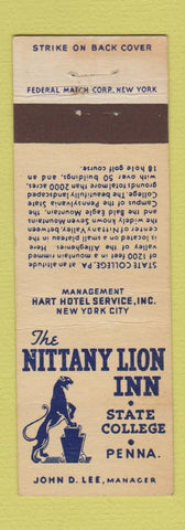 Matchbook Cover - Nittany Lion Inn State College PA Federal
