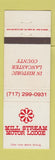 Matchbook Cover - Mill Stream Motor Lodge Lancaster County PA